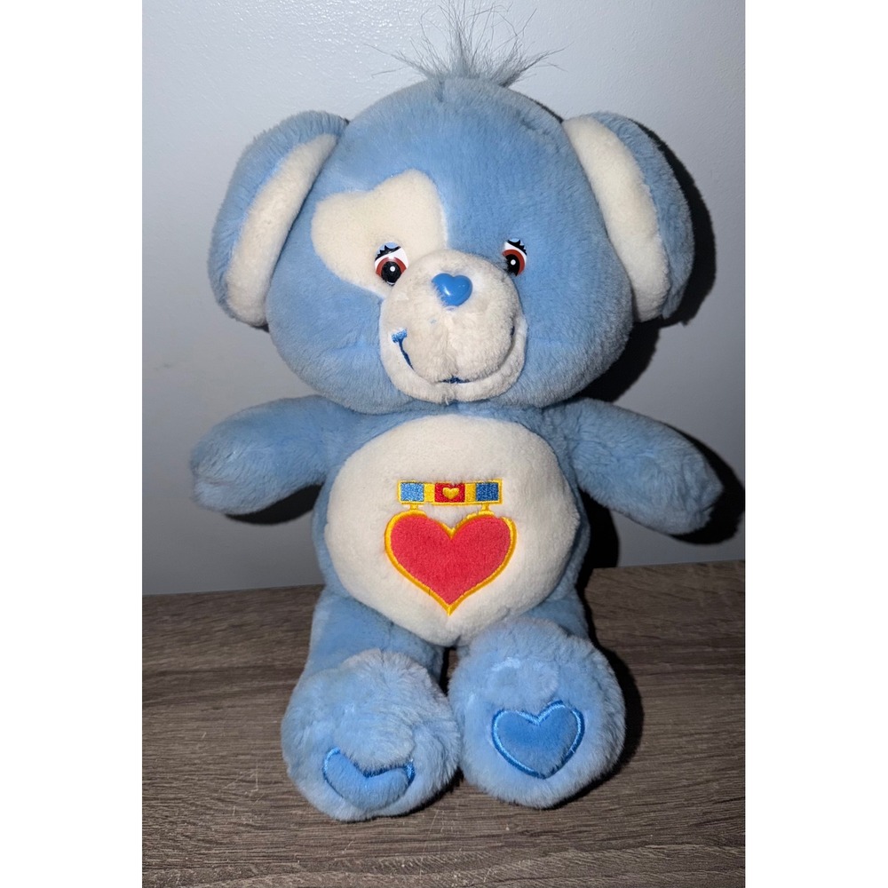 Care Bear Cousins Loyal Heart Dog Plush Blue White 2004 12"